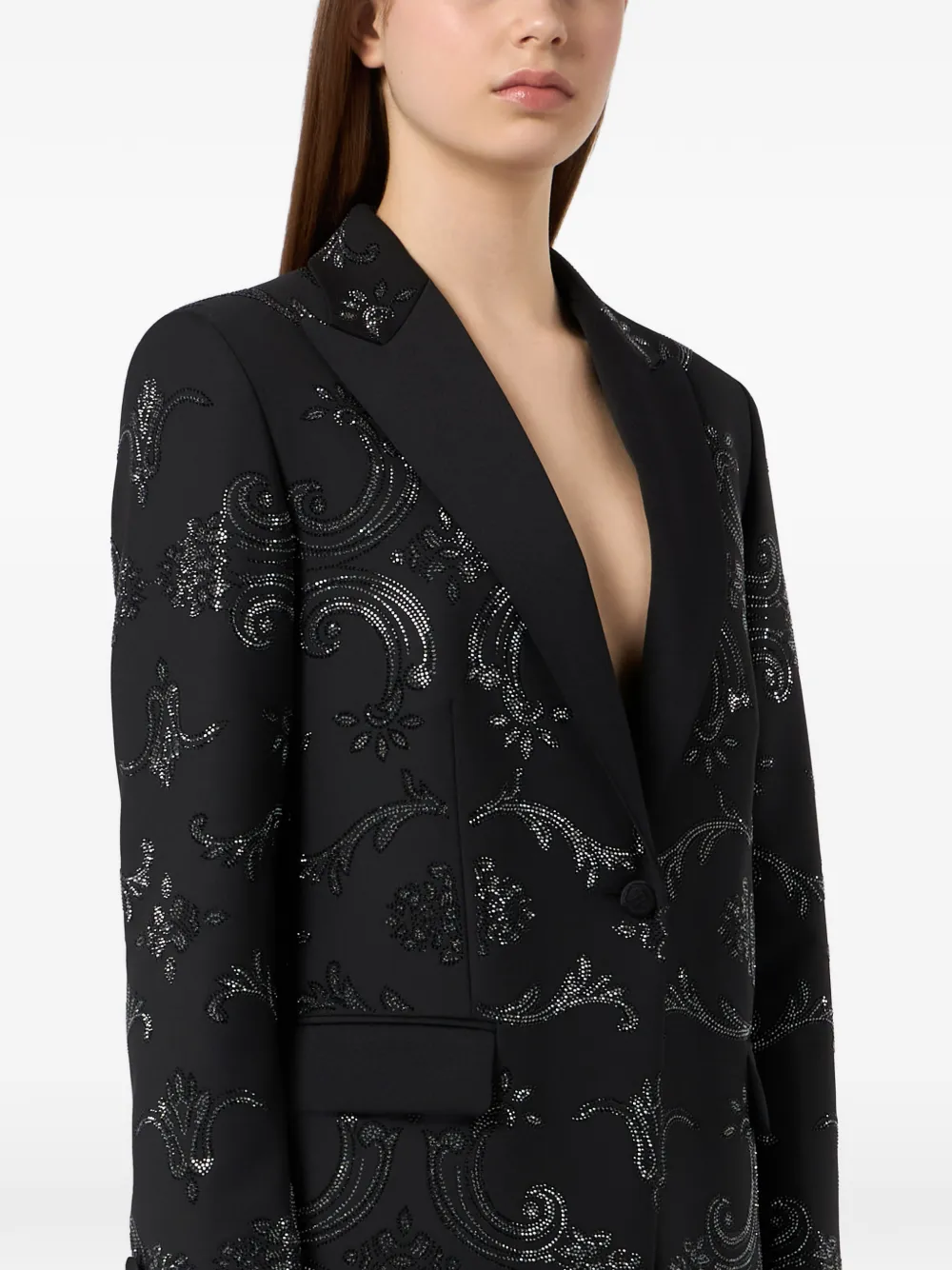 Philipp Plein Baroque blazer met stras Zwart
