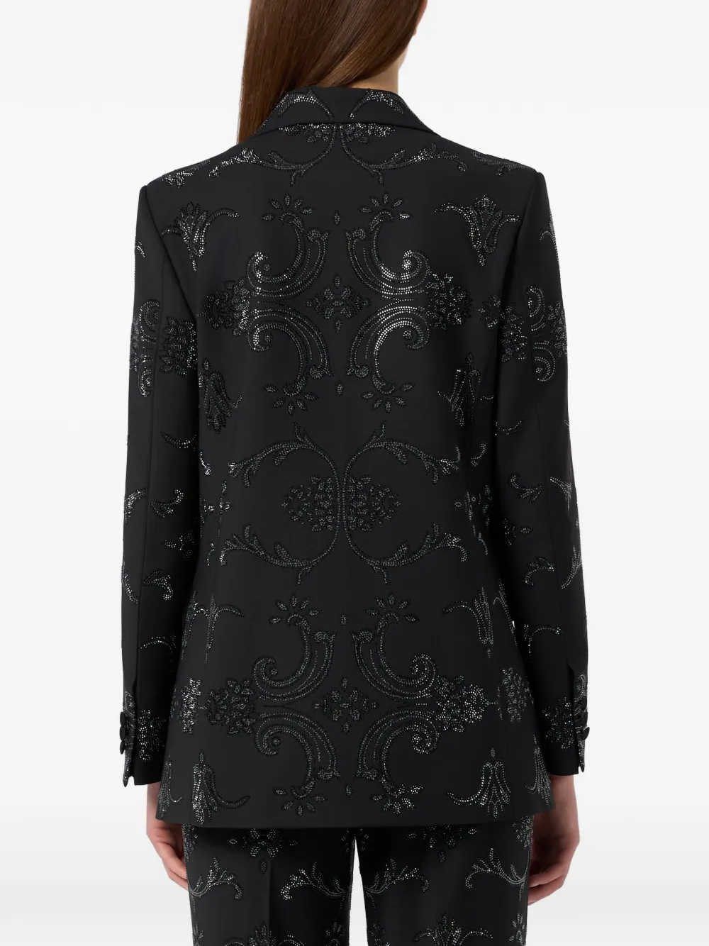 Philipp Plein Baroque blazer met stras Zwart
