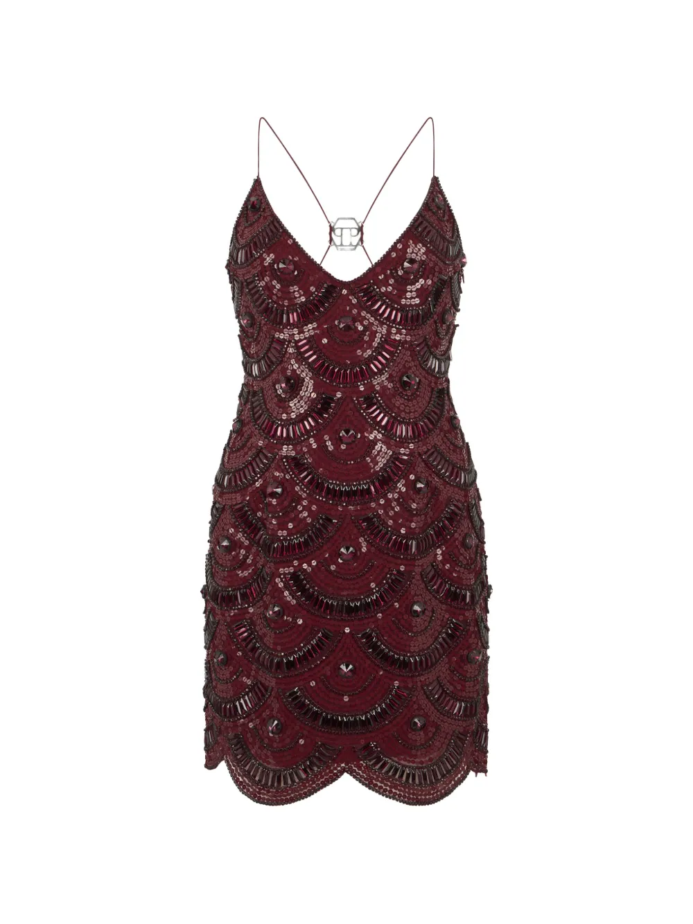 Philipp Plein Abito corto con paillettes - Rosso