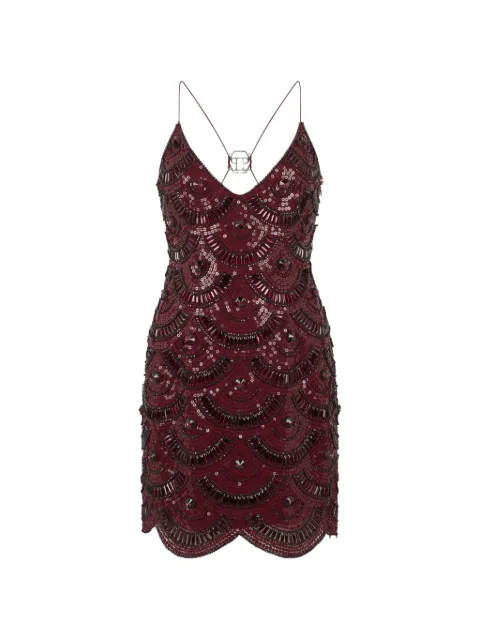 Philipp Plein sequin-embellished scallop-edge mini dress
