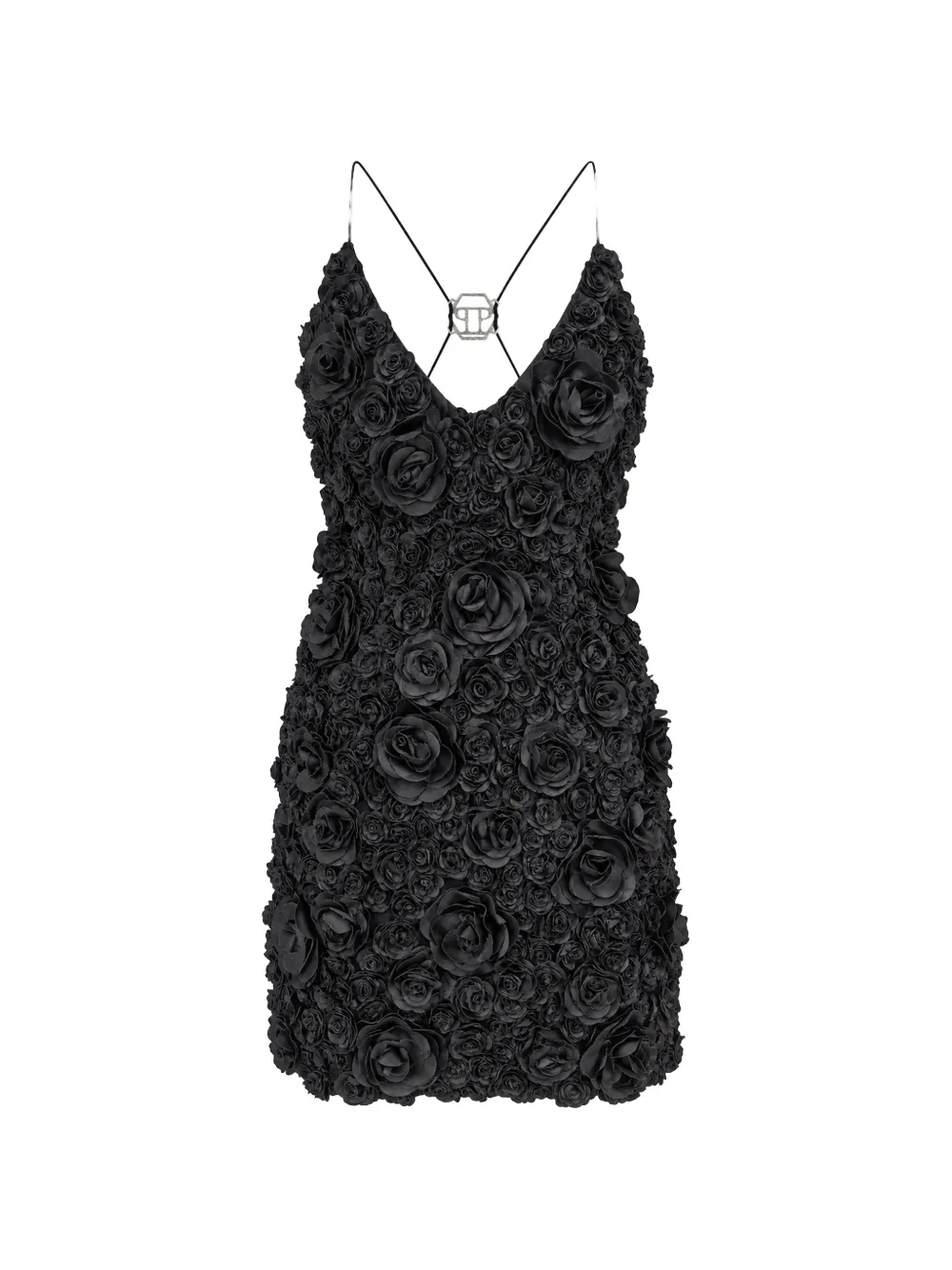 Philipp Plein Mini-jurk met meerdere bloemen Zwart
