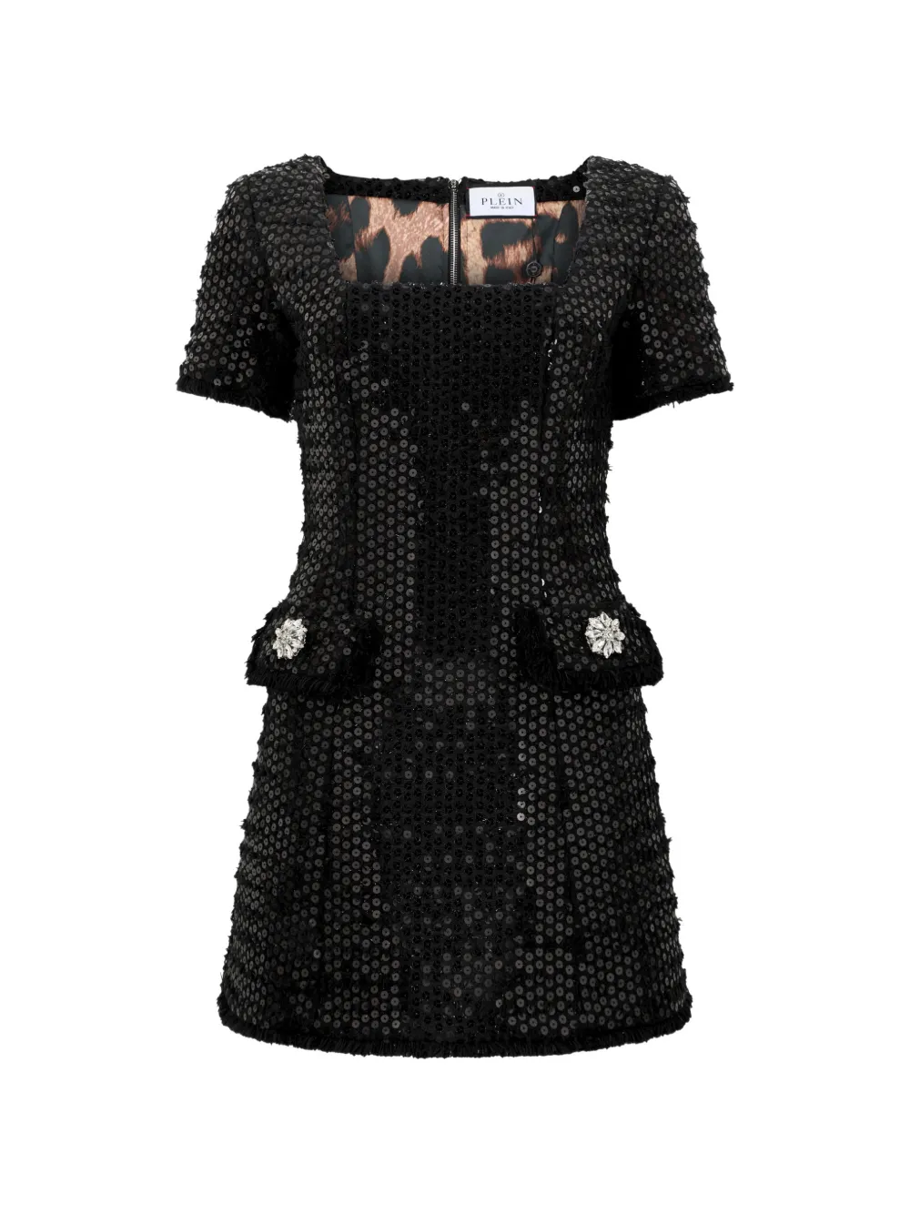 Philipp Plein Abito corto con paillettes - Nero