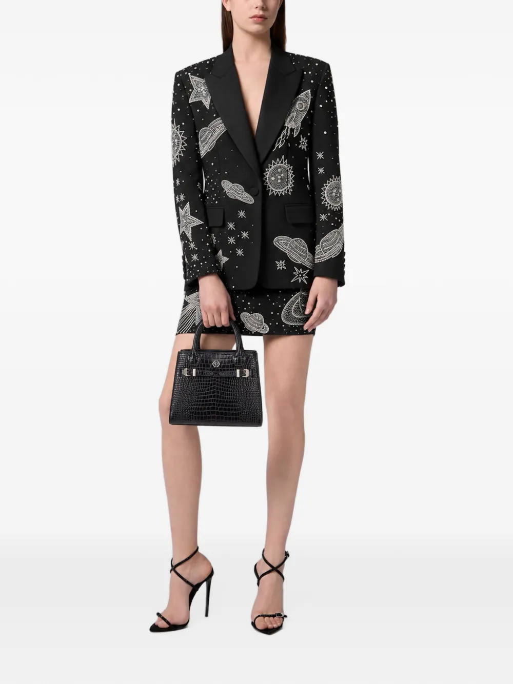 Philipp Plein mini skirt Space Zodiac Zwart