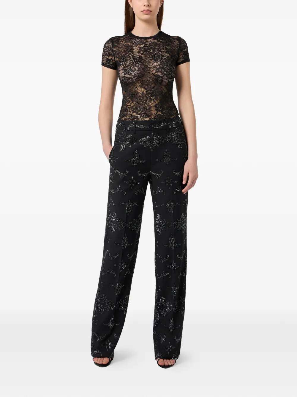 Philipp Plein Baroque broek met stras Zwart