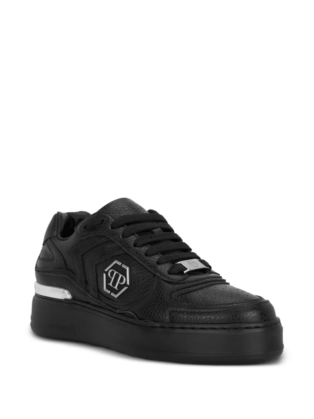 Philipp Plein Leren sneakers Zwart