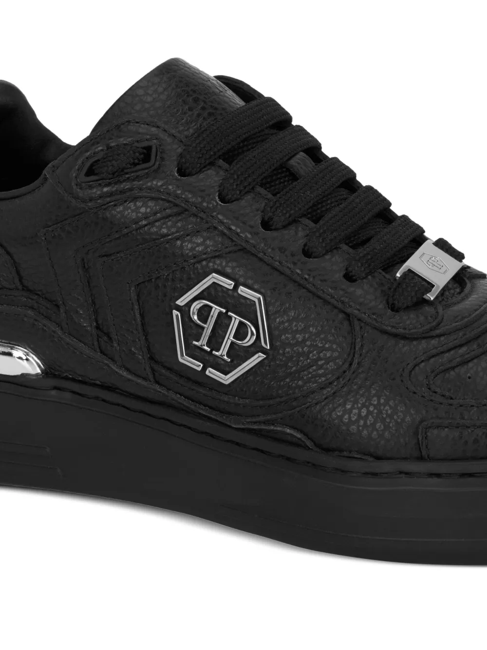 Philipp Plein Leren sneakers Zwart