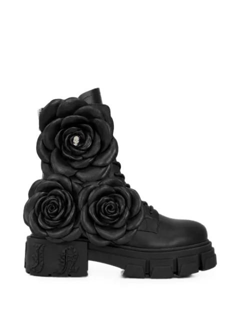 Philipp Plein lace-up boots Gothic Plein flowers