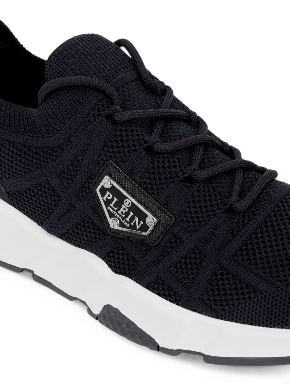 Philipp Plein Runner Sock Triangle Placca sneakers Blauw