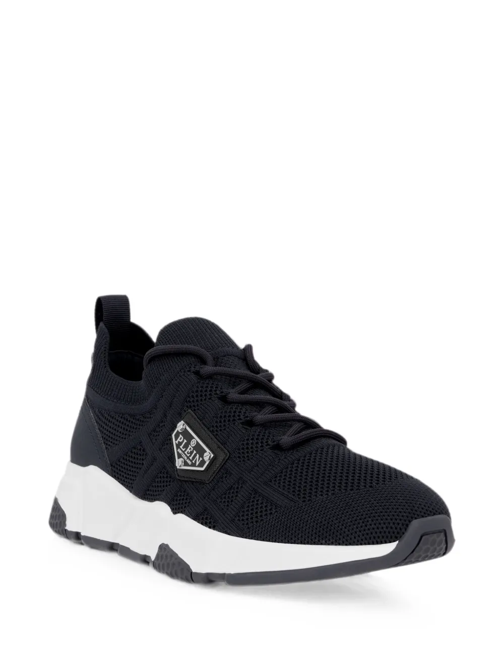 Philipp Plein Runner Sock Triangle Placca sneakers Blauw