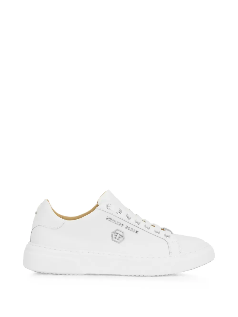 Philipp Plein leather lo-top sneakers Hexagon - Bianco
