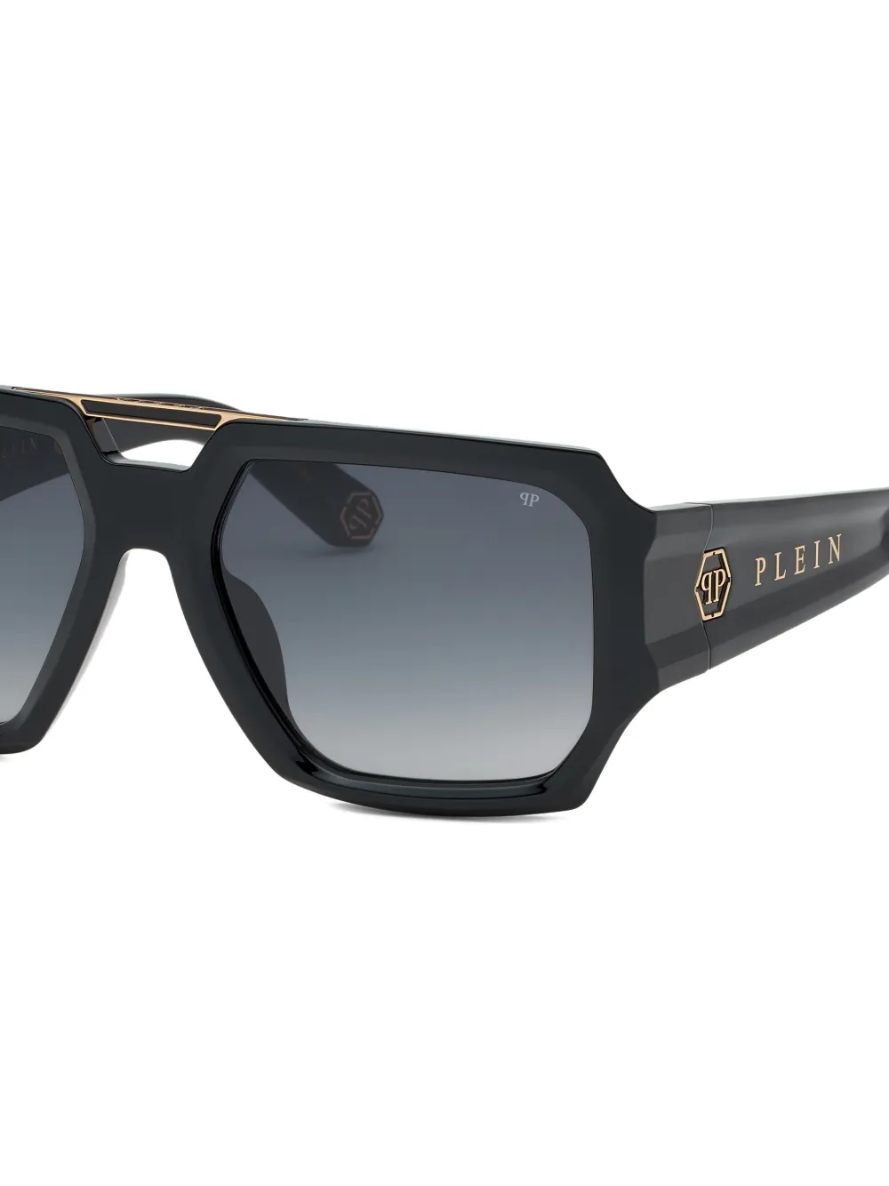 Brave Gold-Tone Detailing Geometric Sunglasses