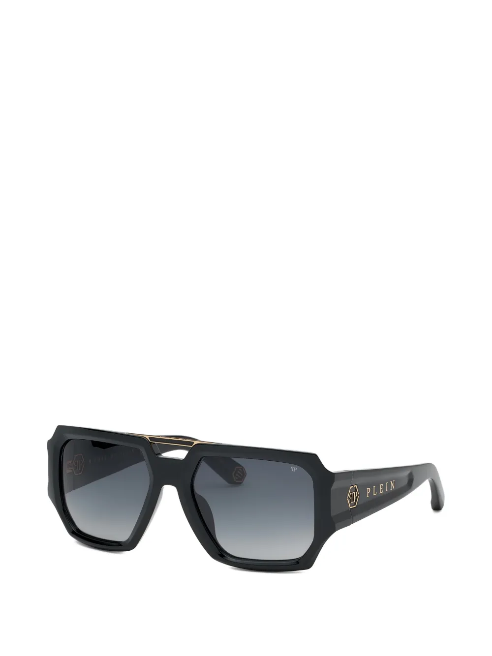Brave Gold-Tone Detailing Geometric Sunglasses