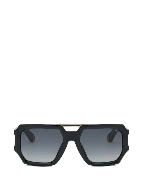 Philipp Plein Eyewear Brave gold-tone detailing geometric sunglasses