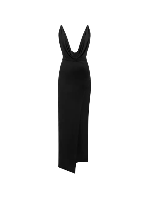 Philipp Plein vestido largo drapeado con abertura lateral