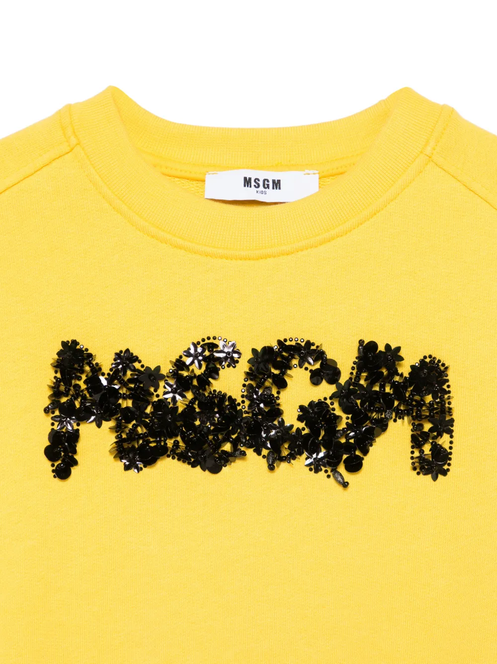 MSGM Kids Sweater verfraaid met pailletten Geel