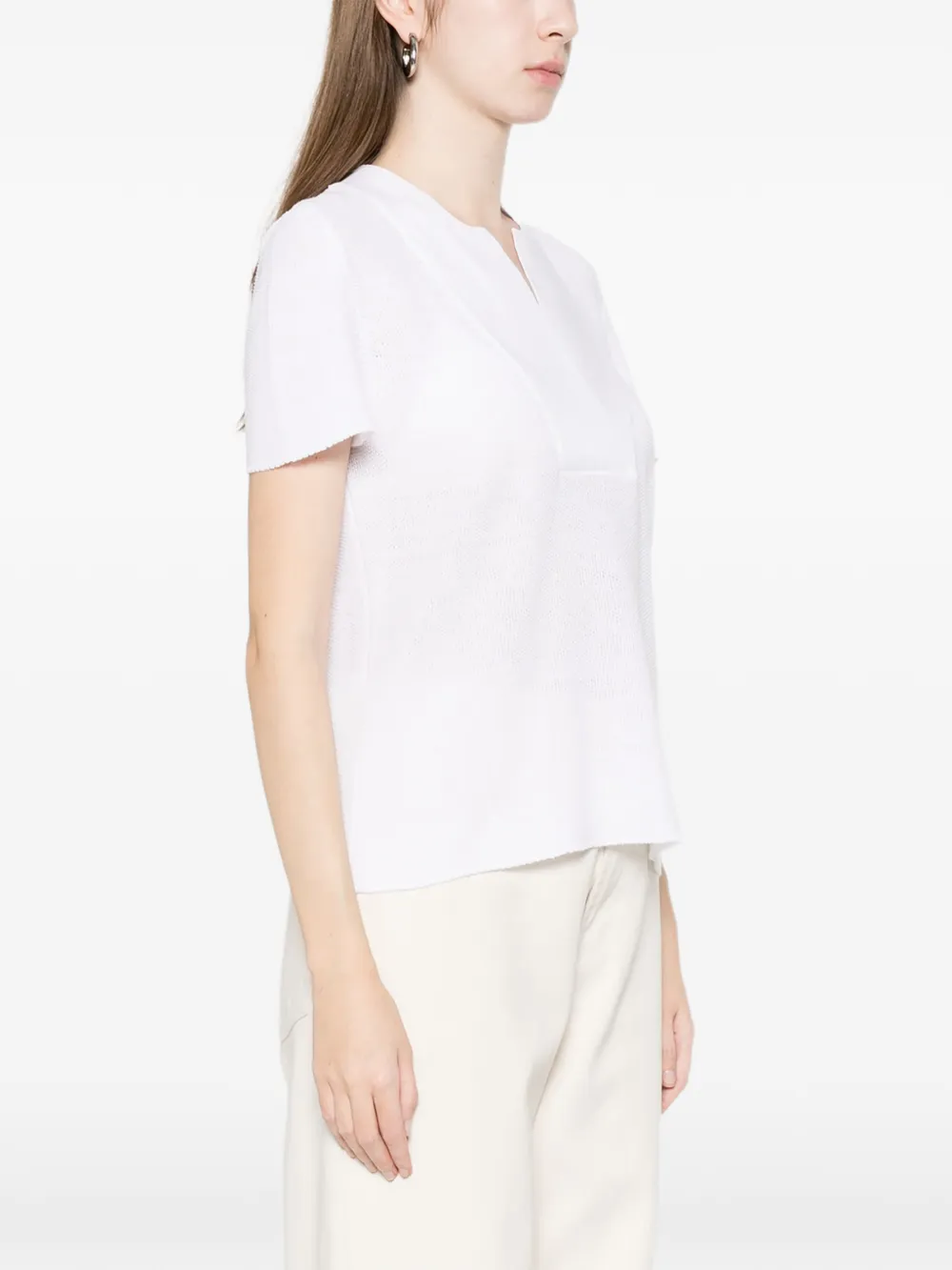  Amina Rubinacci Venezia V-neck Blouse - White 