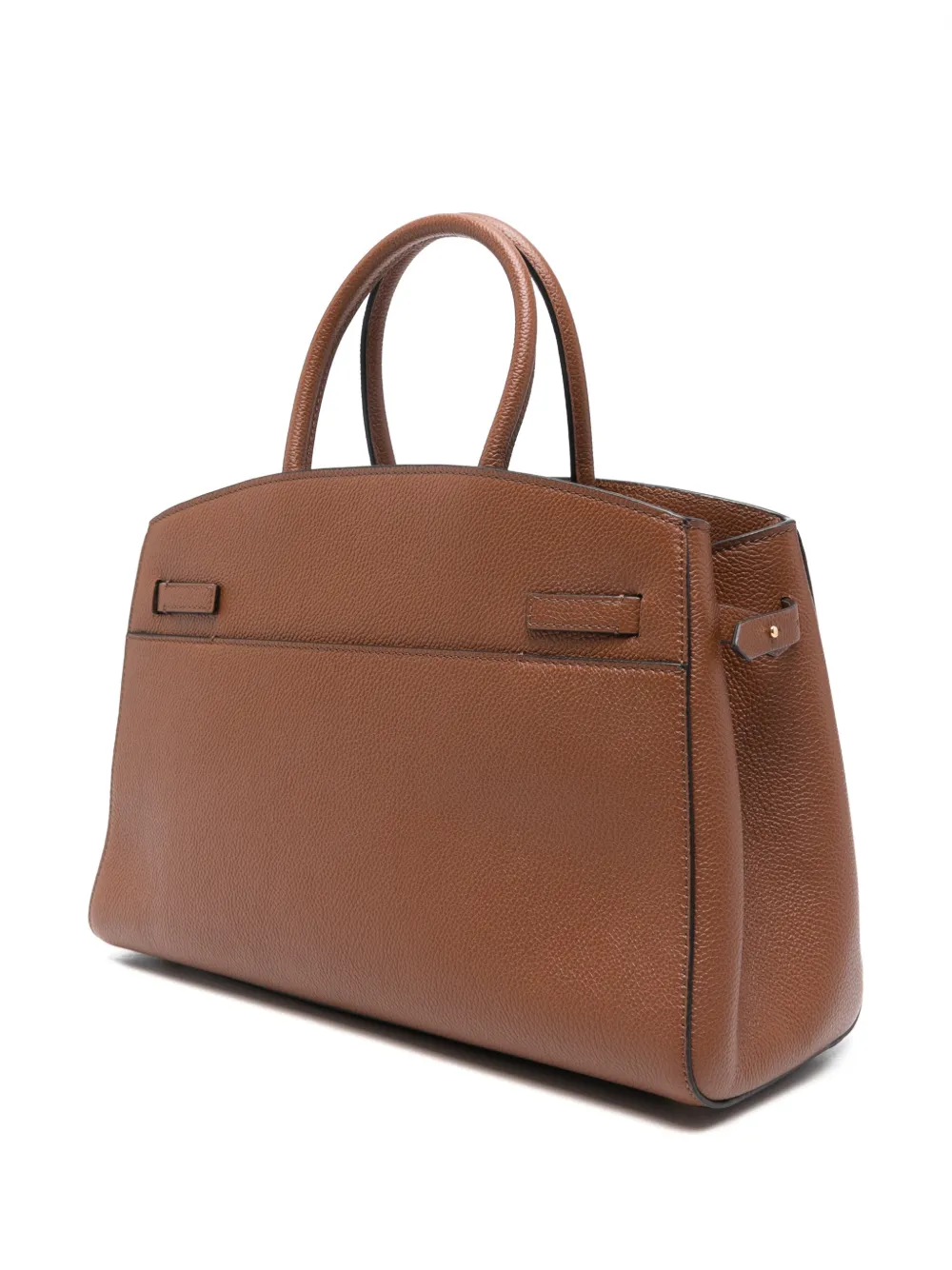  Demellier Top Handle Leather Clutch Bag - Brown 