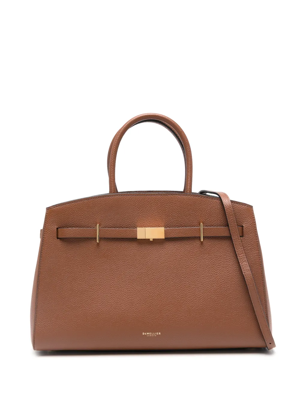 DeMellier Clutch in pelle con manico - Marrone