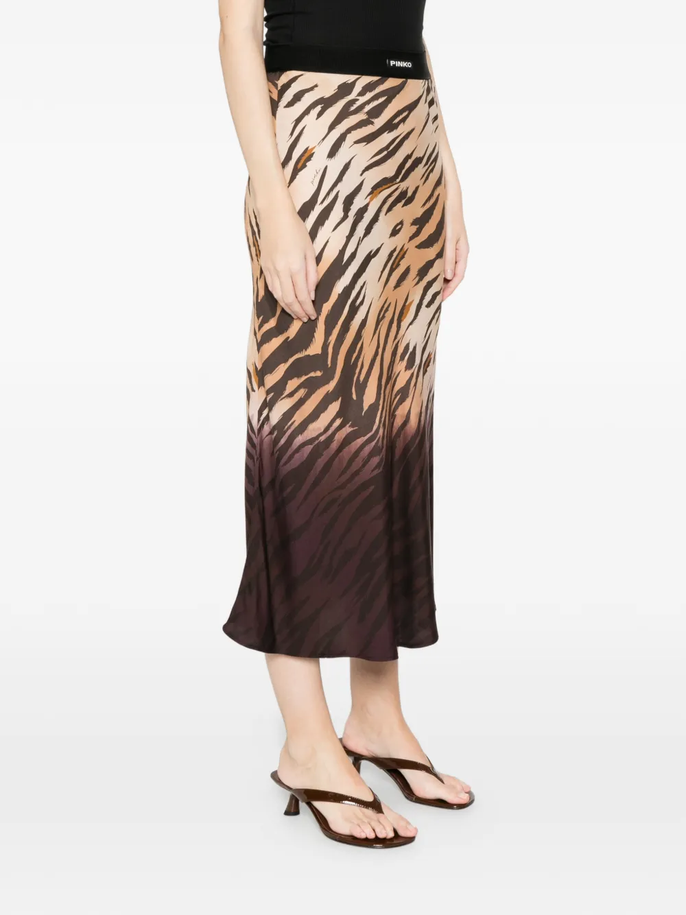  Pinko Hollie Midi Skirt - Brown 