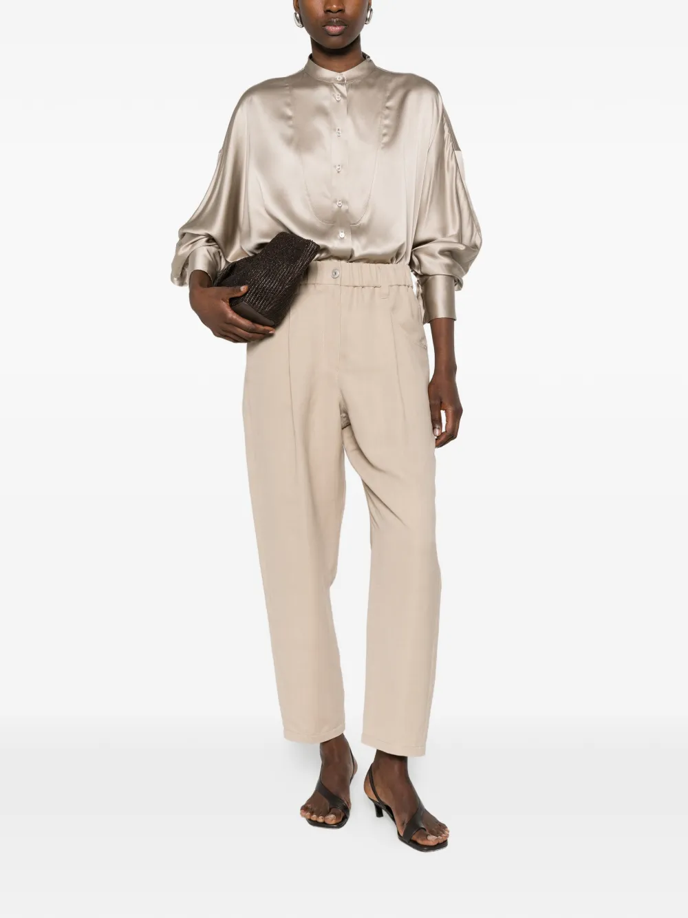 band collar shirt