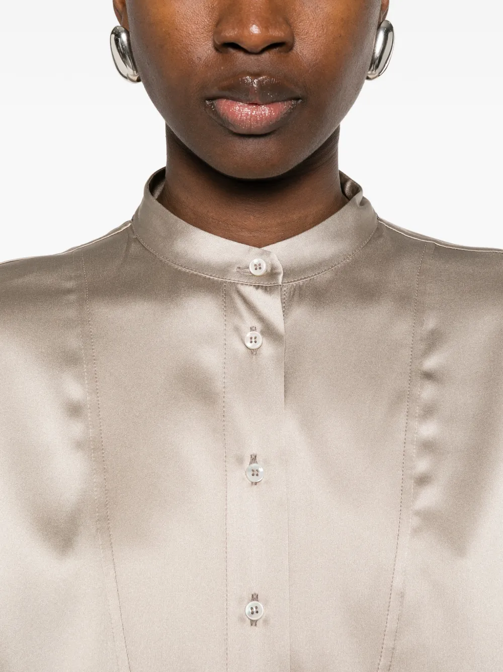 band collar shirt
