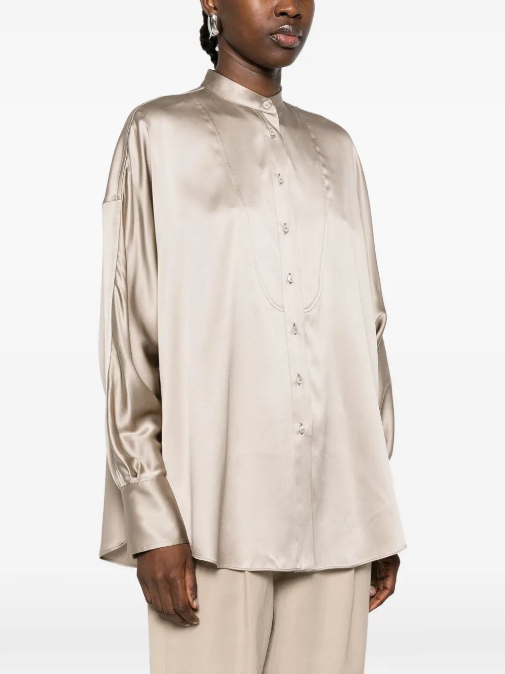 band collar shirt
