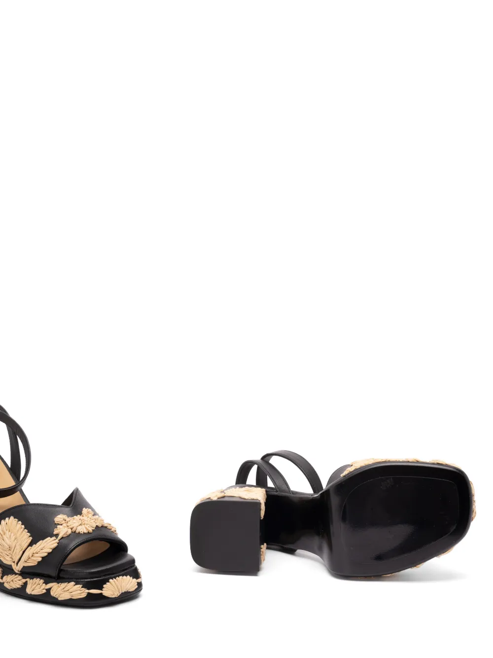 Castañer Vasilia sandalen met bloemenpatch Zwart