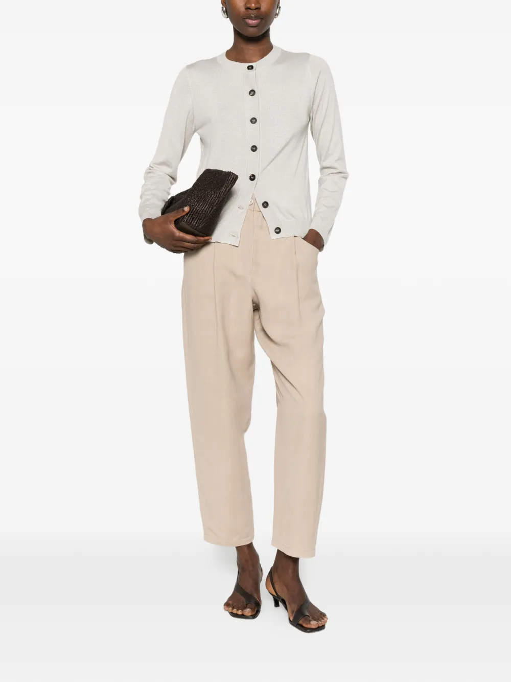  Brunello Cucinelli Metallic-thread Cardigan - Grey 