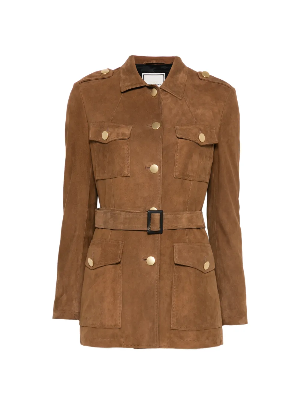 Tagliatore Clea buckle-belt leather jacket - Marrone