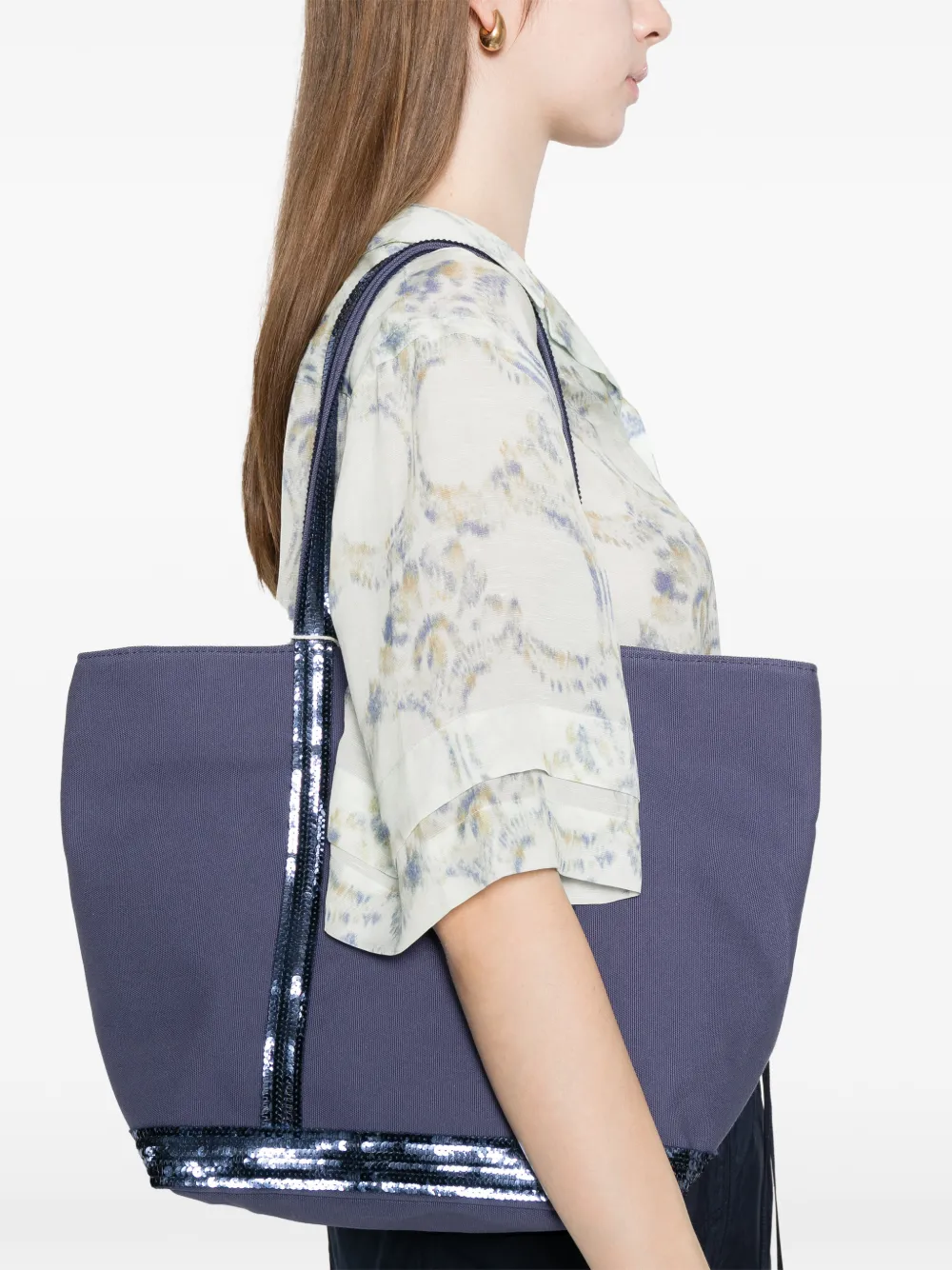  Vanessa Bruno Medium Cabas Sequin-embellished Tote Bag - Blue 