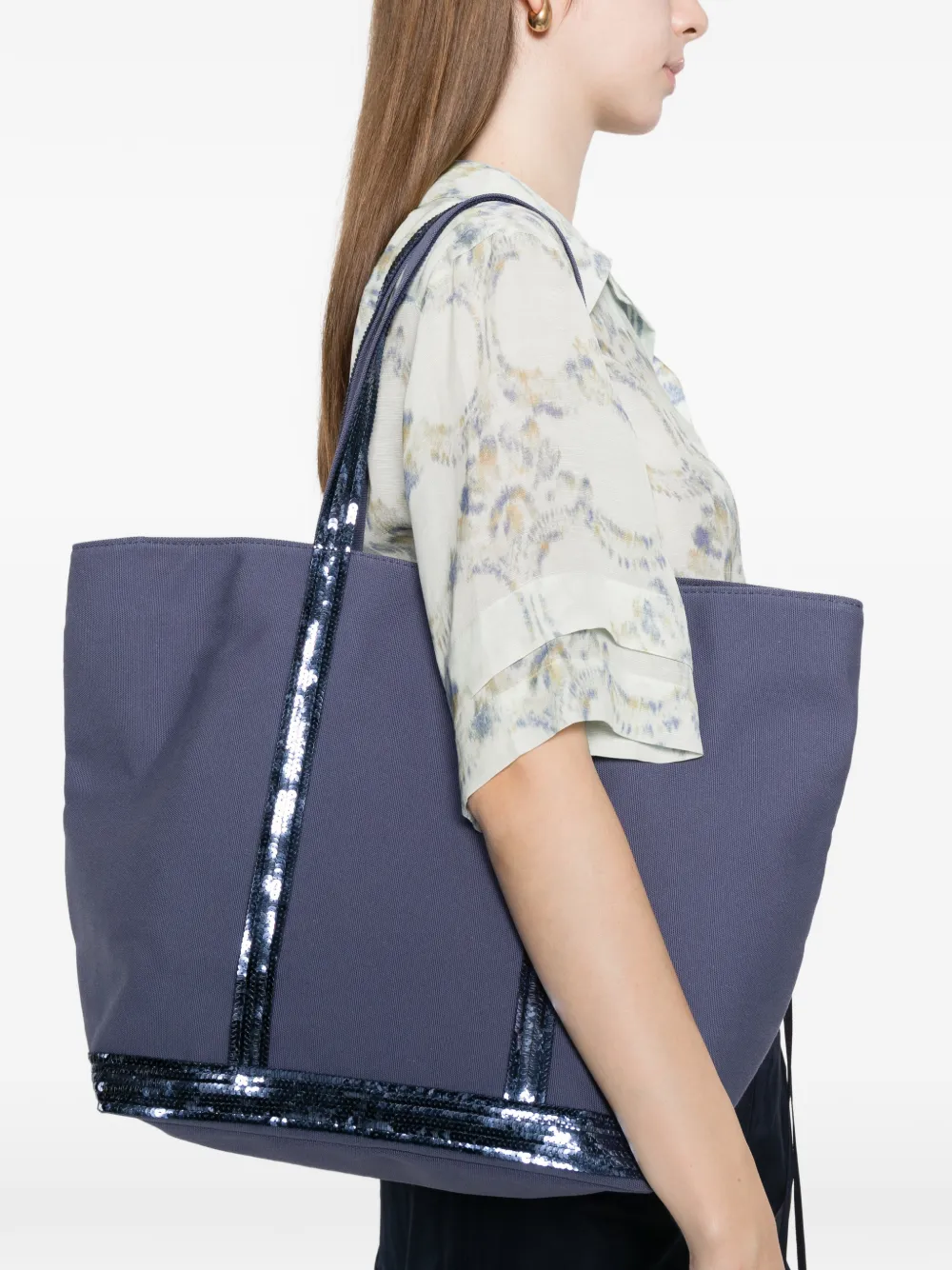  Vanessa Bruno Large Cabas Sequin-embellished Tote Bag - Blue 