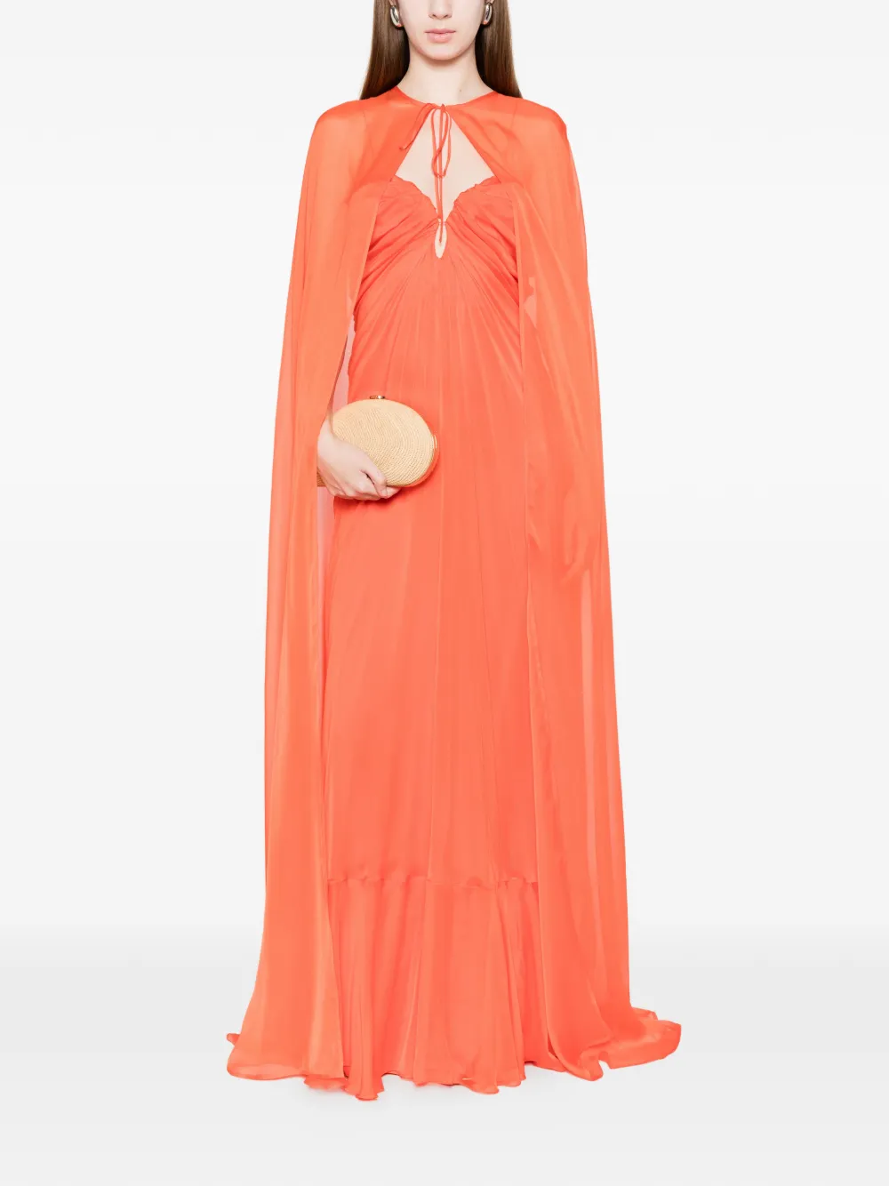  Raquel Diniz Bianca Tie-neck Cape - Orange 