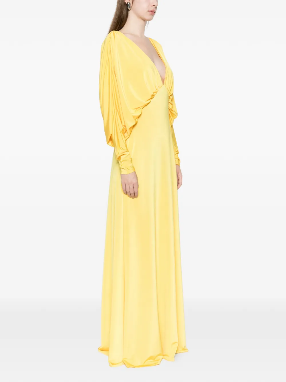 Raquel Diniz Sonia maxi-jurk met V-hals Geel