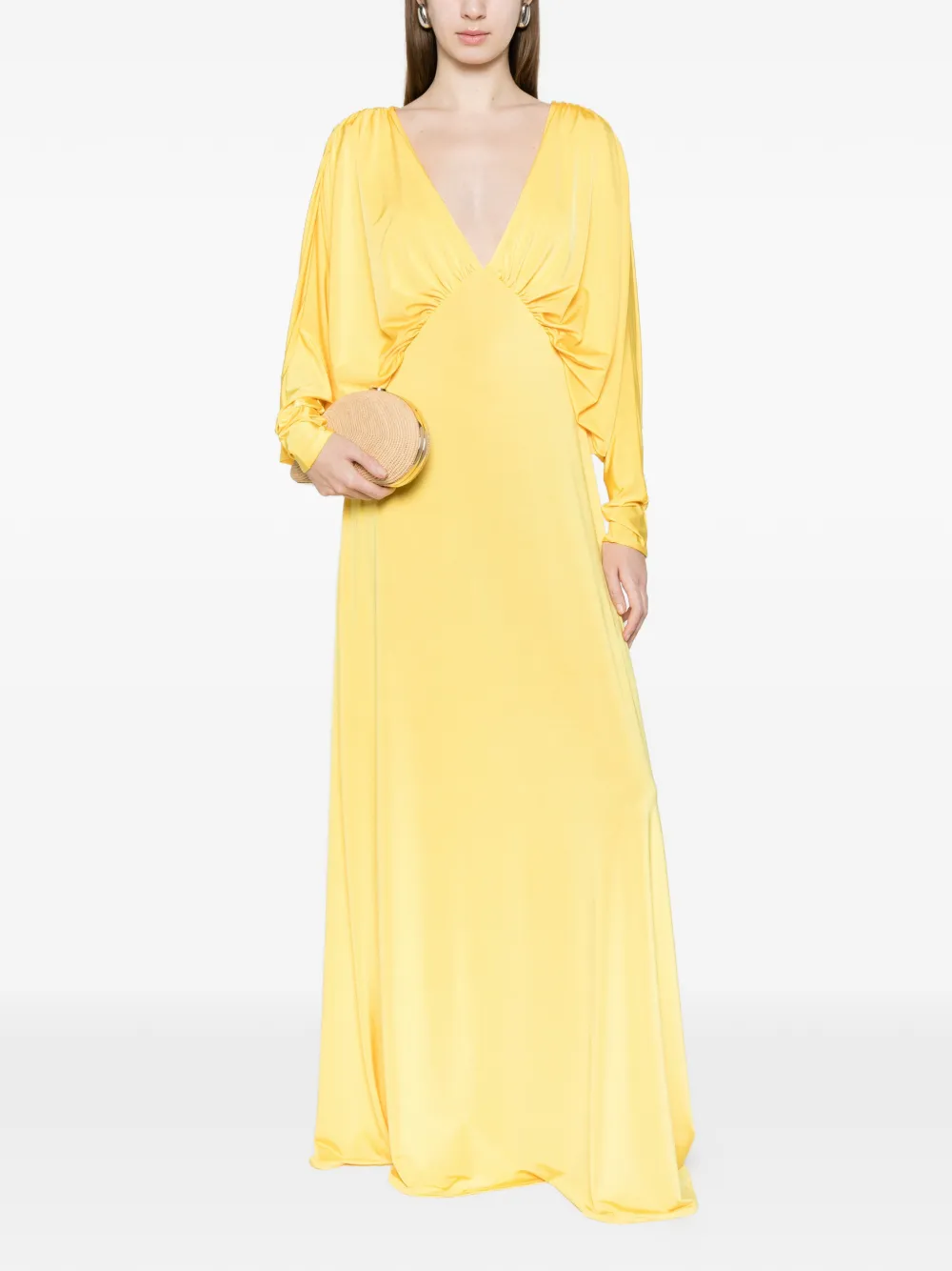 Raquel Diniz Sonia V-neck maxi dress - Giallo