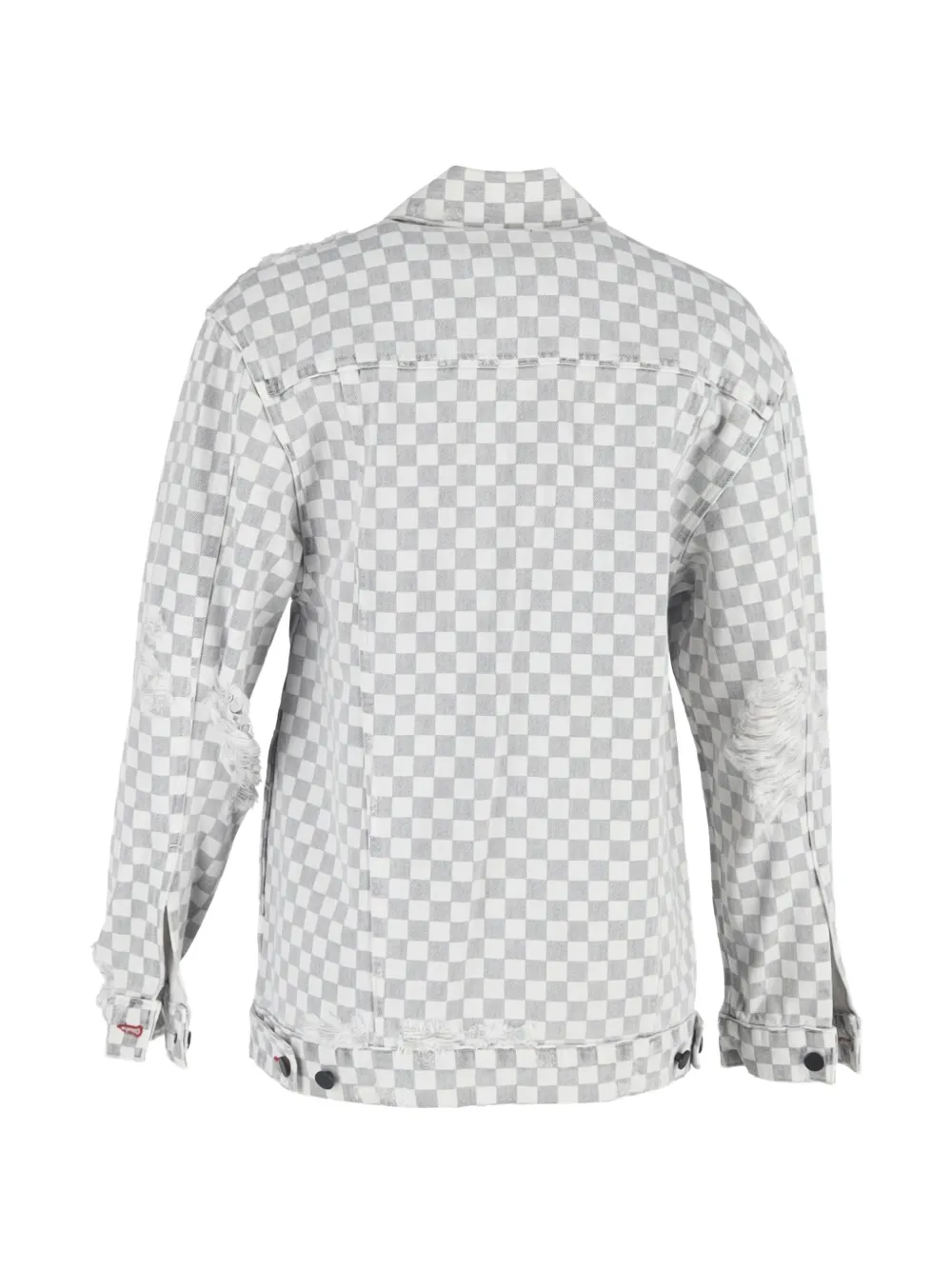 Pre-owned Alexander Wang Checkerboard-pattern Denim Jacket - White 