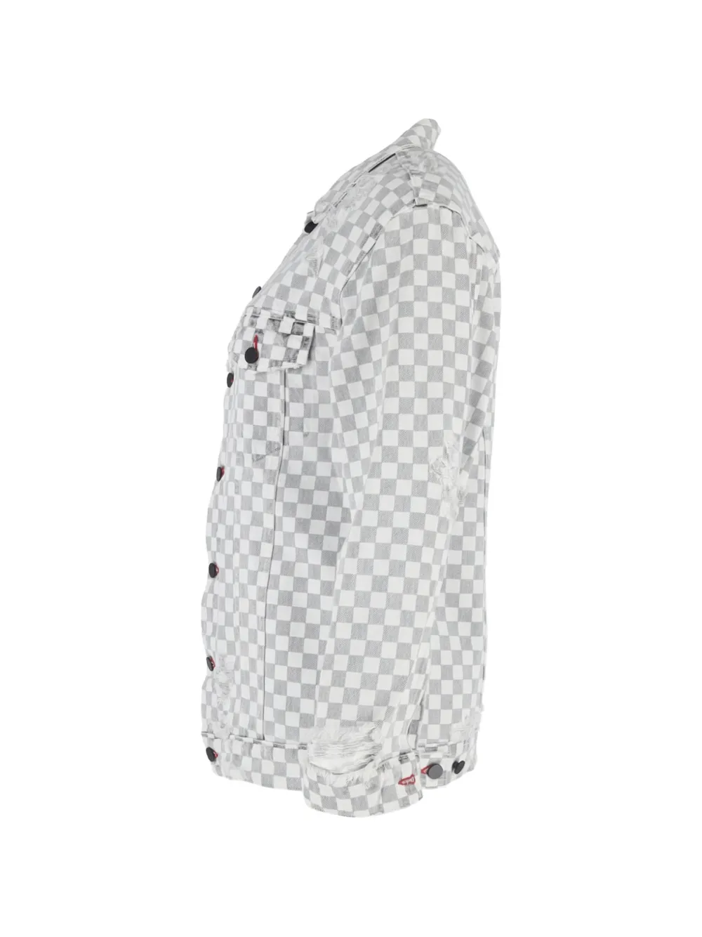  Pre-owned Alexander Wang Checkerboard-pattern Denim Jacket - White 
