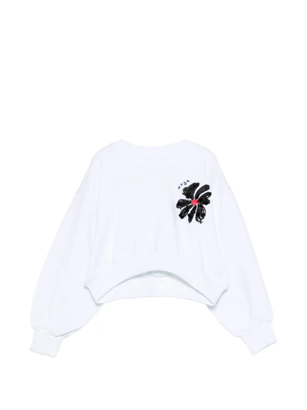 MSGM Kids floral-detail sweatshirt - White