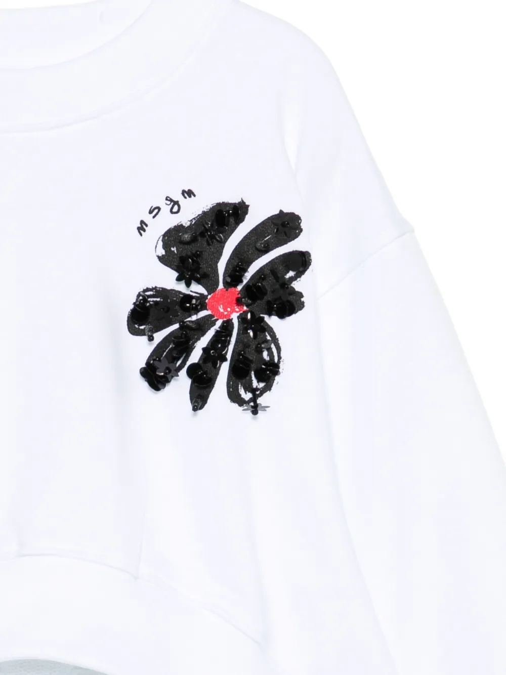 MSGM Kids Sweater met bloemdetail Wit