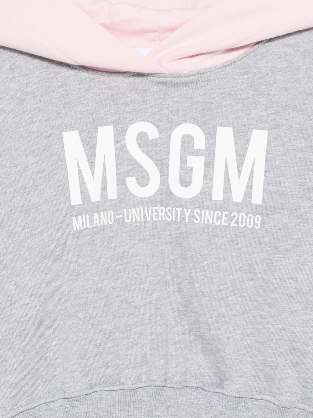  Msgm Kids Logo-detail Hoodie - Grey 