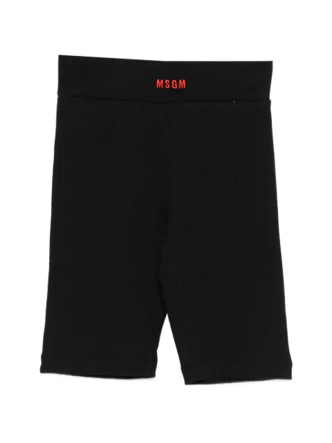 MSGM Kids logo-embroidered shorts