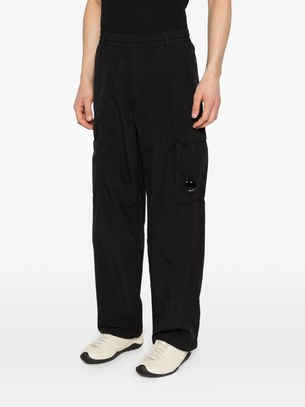 C.P. Company Flatt nylon ruimvallende cargo broek Zwart
