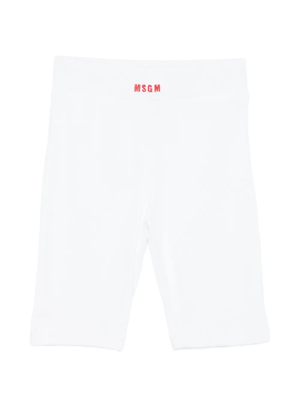 MSGM Kids logo-embroidery shorts - Bianco