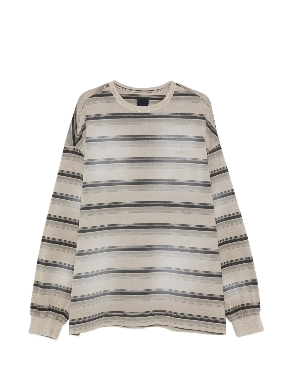 Juun.J striped long-sleeve T-shirt - Toni neutri