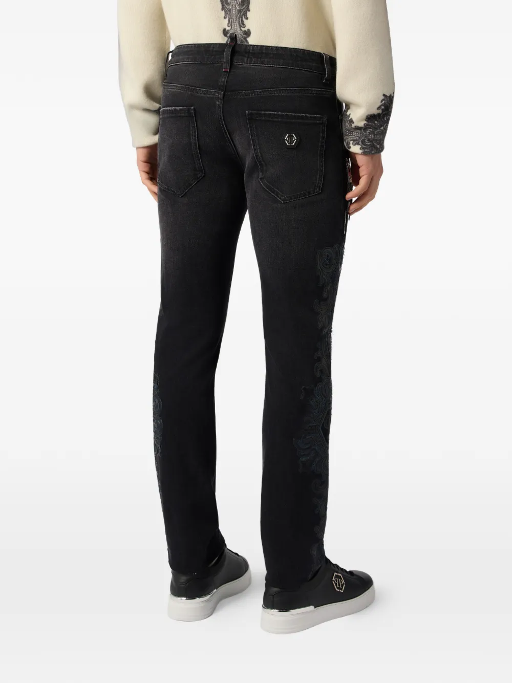 Philipp Plein Baroque skinny jeans Zwart