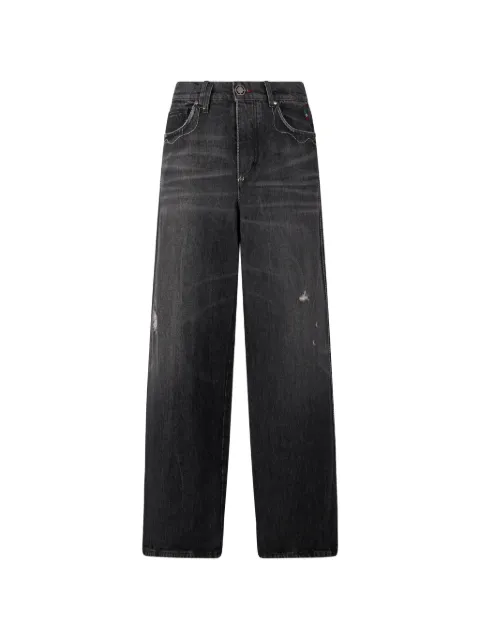 Philipp Plein contrast-stitching distressed jeans