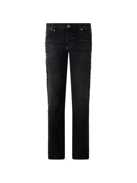 Philipp Plein strass-stripe straight-cut jeans