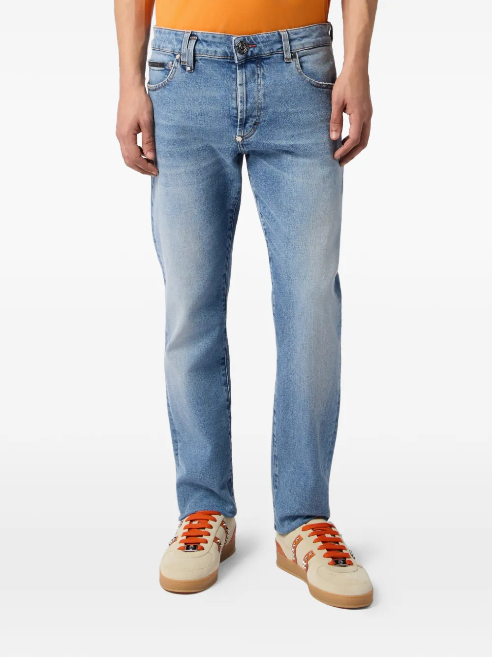 Philipp Plein Super straight jeans Blauw