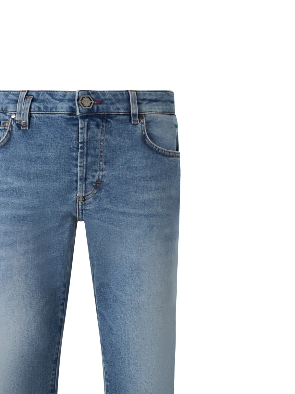 Philipp Plein Jeans met riemlussen en zak Blauw