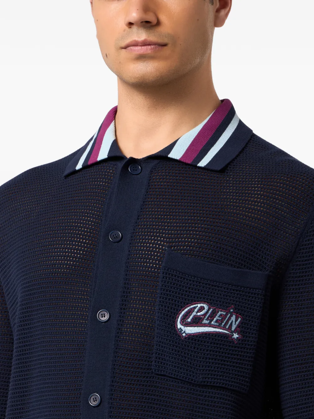 Philipp Plein Poloshirt met logopatch Blauw