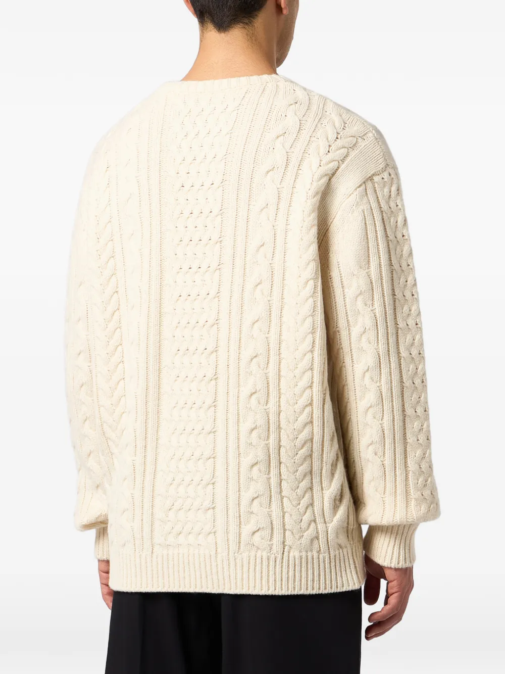 Philipp Plein Star kabelgebreide trui Beige